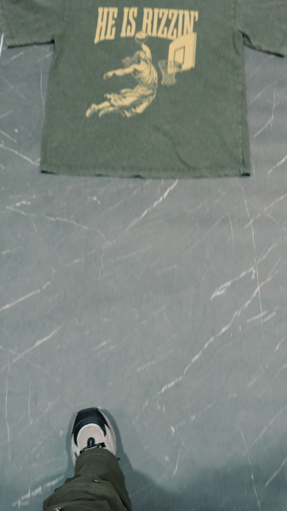 He Is Rizzin Christian Washed T-Shirt