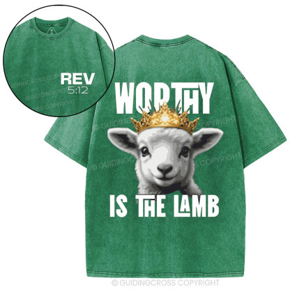 Worthy Is The Lamb Christian Washed T-Shirt