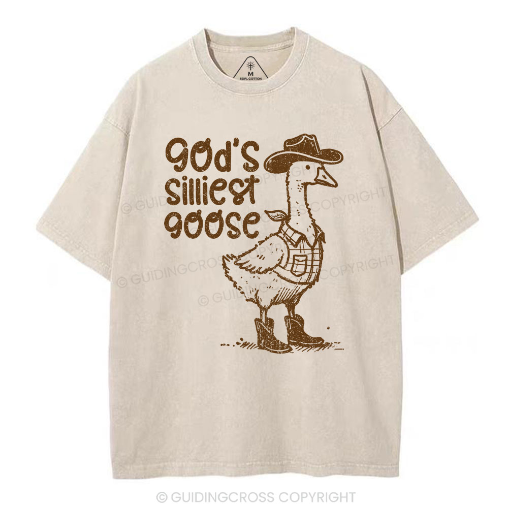 God's Silliest Goose Christian Washed T-Shirt