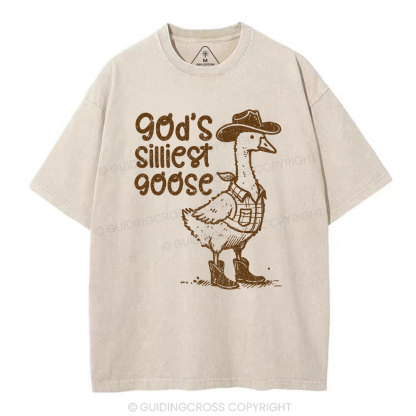 God's Silliest Goose Christian Washed T-Shirt