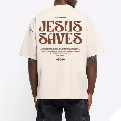 Jesus Saves Christian Washed T-Shirt