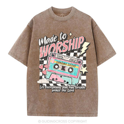 Made To Worship Christian Washed T-Shirt