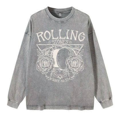 Rolling Stones Retro Christian Washed Long Sleeve T-Shirt