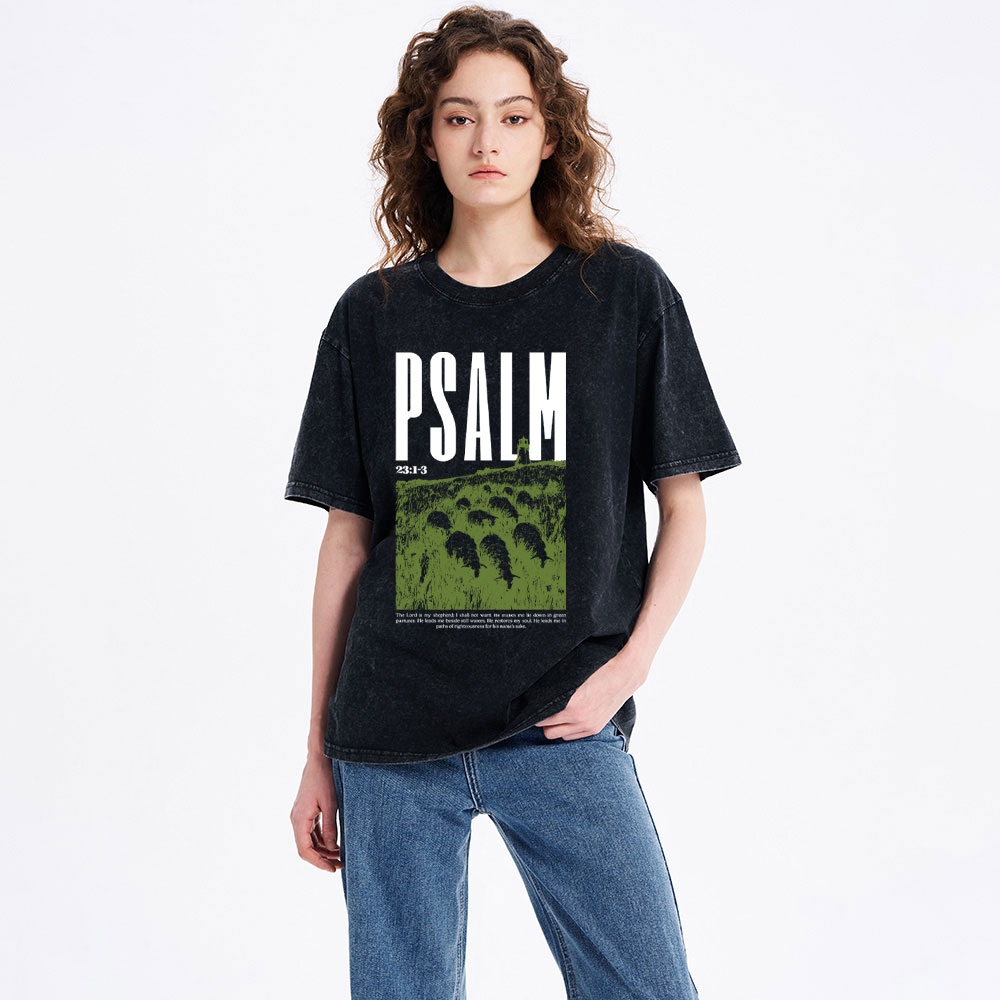 The Lord Is My Shepherd Christian Washed T-Shirt