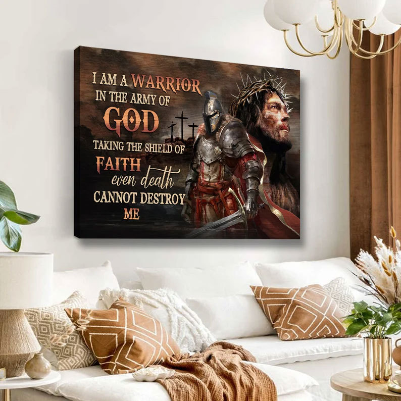 I Am A Warrior In The Army Of God Canvas Wall Art