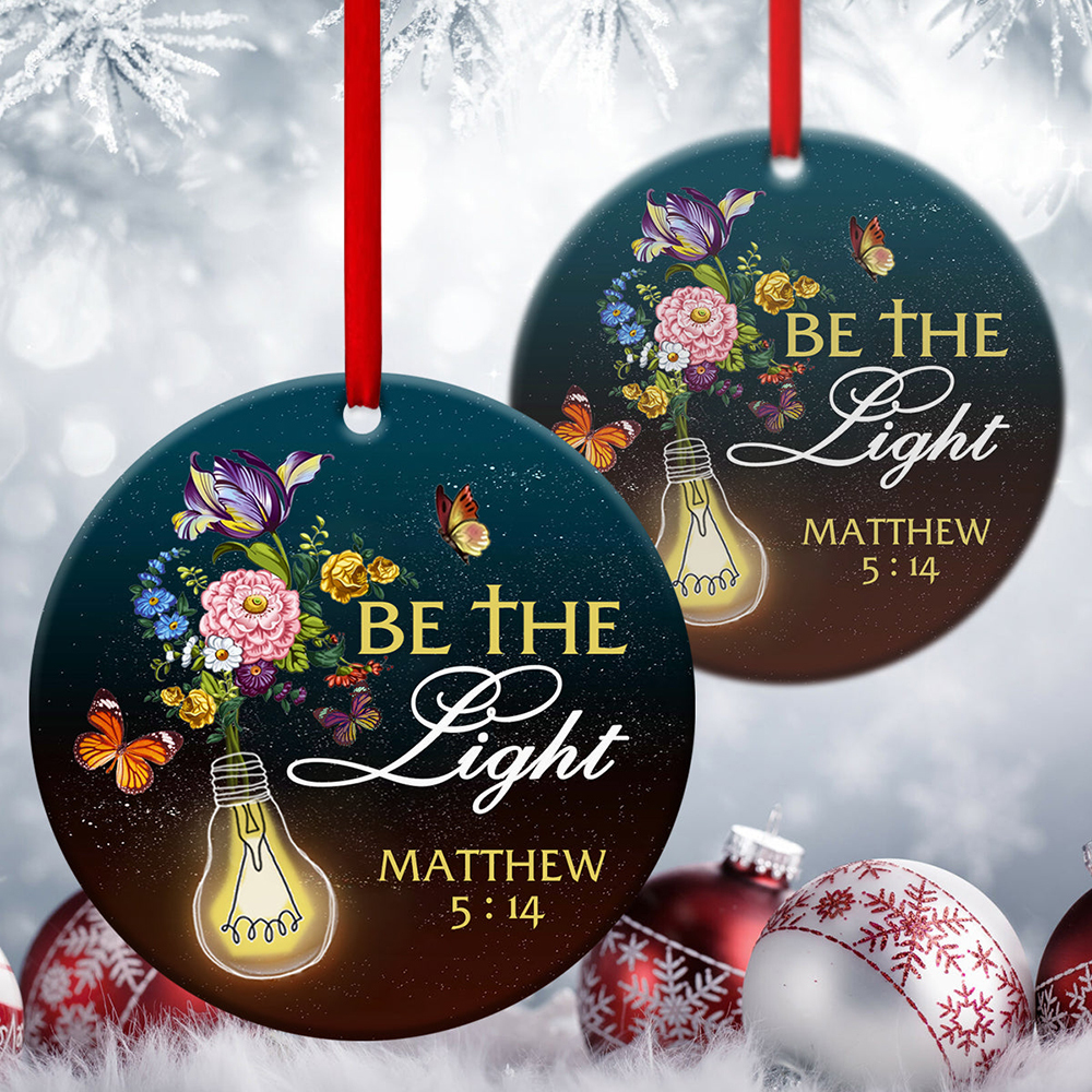 Be The Light Flower Ceramic Ornament