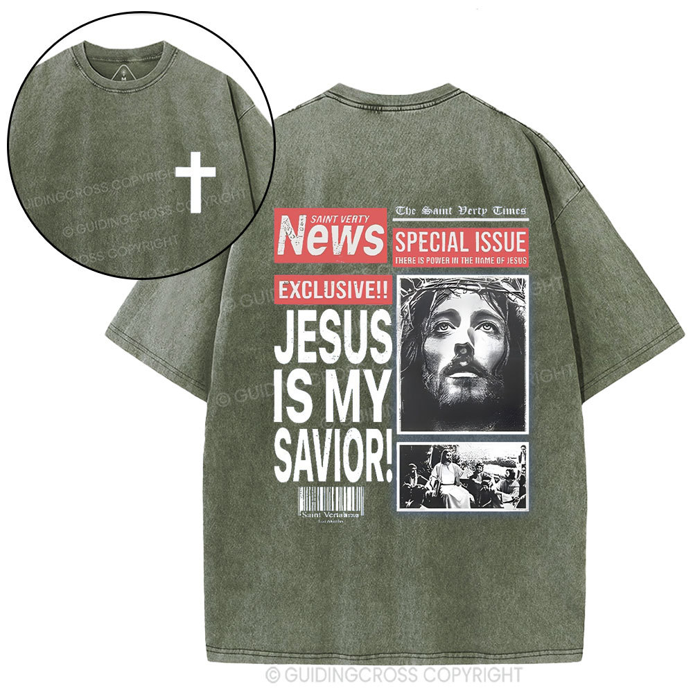 Jesus Is My Savior Christian Washed T-Shirt