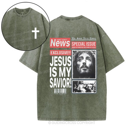 Jesus Is My Savior Christian Washed T-Shirt