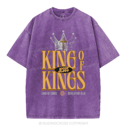 Jesus Is King Christian Washed T-Shirt