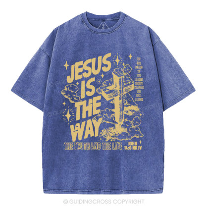 Jesus Is The Way Christian Washed T-Shirt