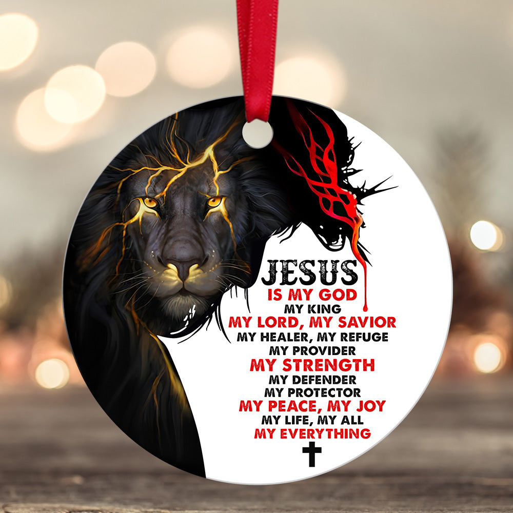 Jesus Is My God, My King, My Lord, My Savior Jesus Ornament