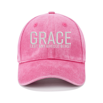 Grace Lest Any Should Boast Christian Washed Hat
