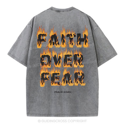 Faith Over Fear Christian Washed T-Shirt