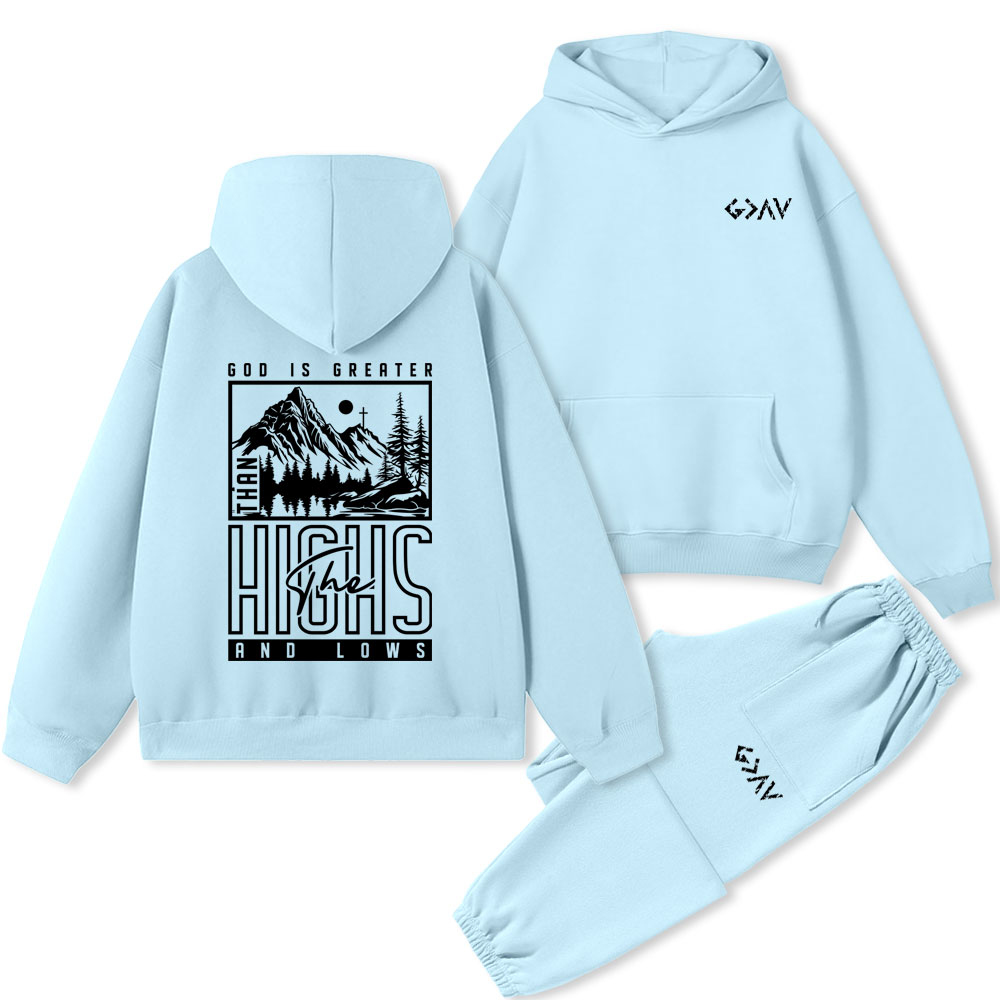 God Is Greater Christian Premium Fleece Hoodie Set