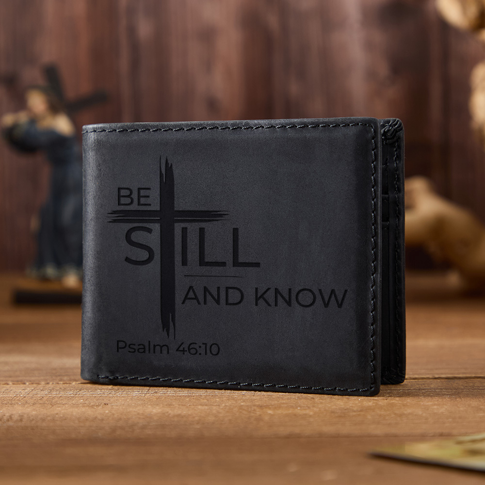 Be Still And Know Leather Wallet