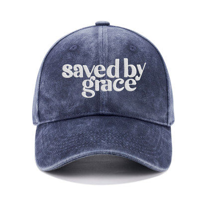 Save By Grace Christian Washed Hat