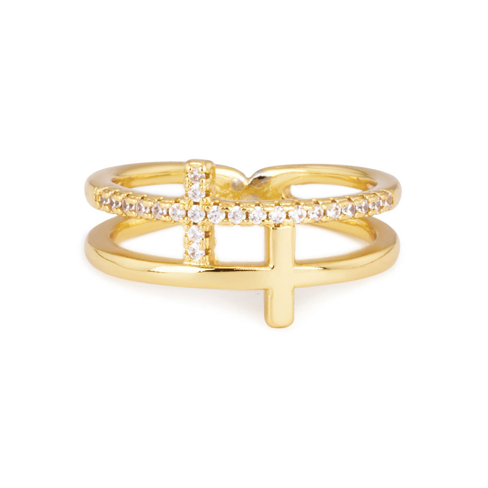 Diamond Cross Christian Ring