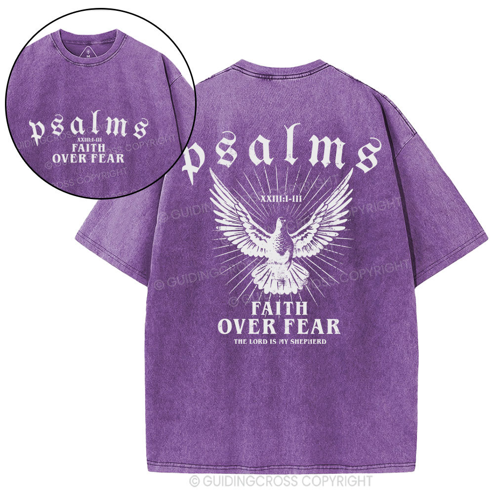 Faith Over Fear Christian Washed T-Shirt