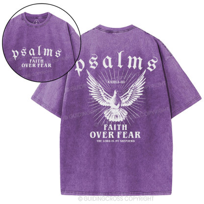 Faith Over Fear Christian Washed T-Shirt