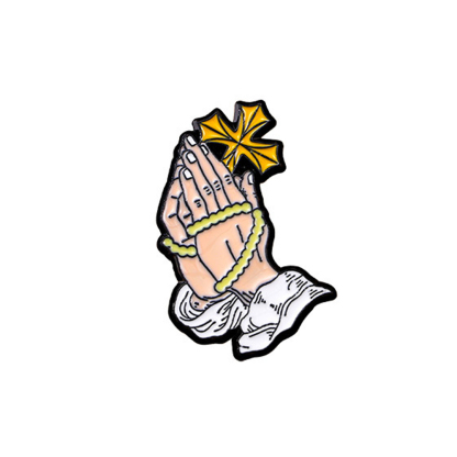 Jesus Pray metal pin