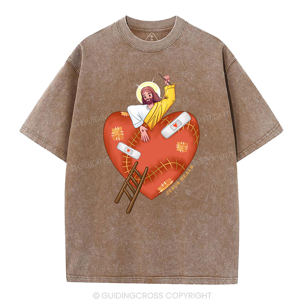 Jesus Heals Christian Washed T-Shirt