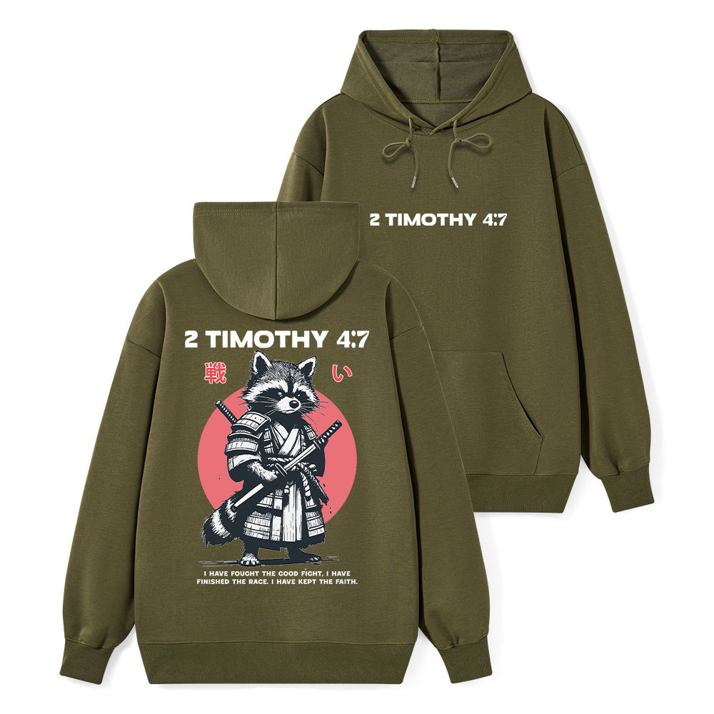 Fought The Good Fight Raccoon Classic Christian Hoodie