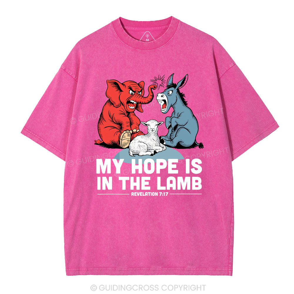 My Hope Is In The Lamb Christian Washed T-Shirt