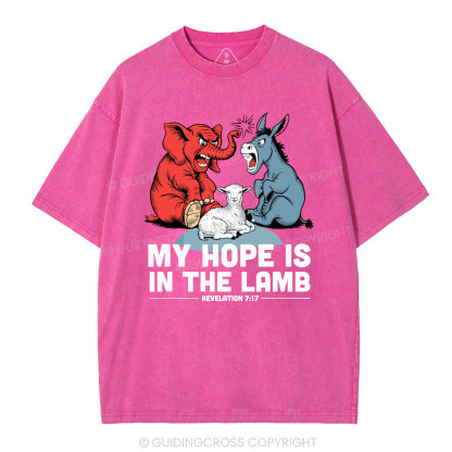 My Hope Is In The Lamb Christian Washed T-Shirt