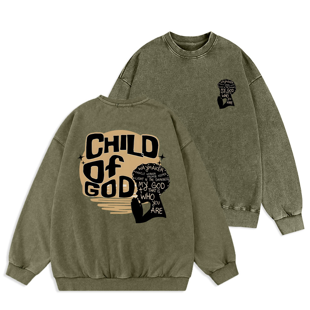 Child Of God Christian Washed Sweatshirt