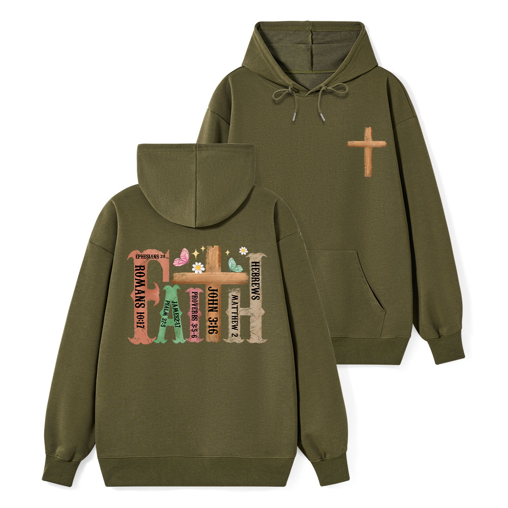 Retro Faith Cross Classic Christian Hoodie