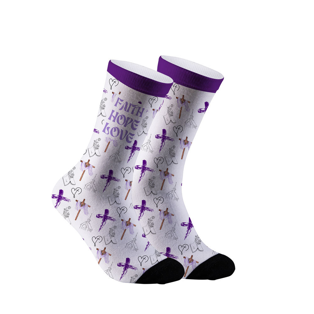 Faith Hope Love Christian Socks