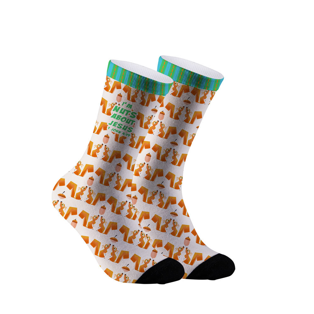 I am Nuts About Jesus Christian Socks