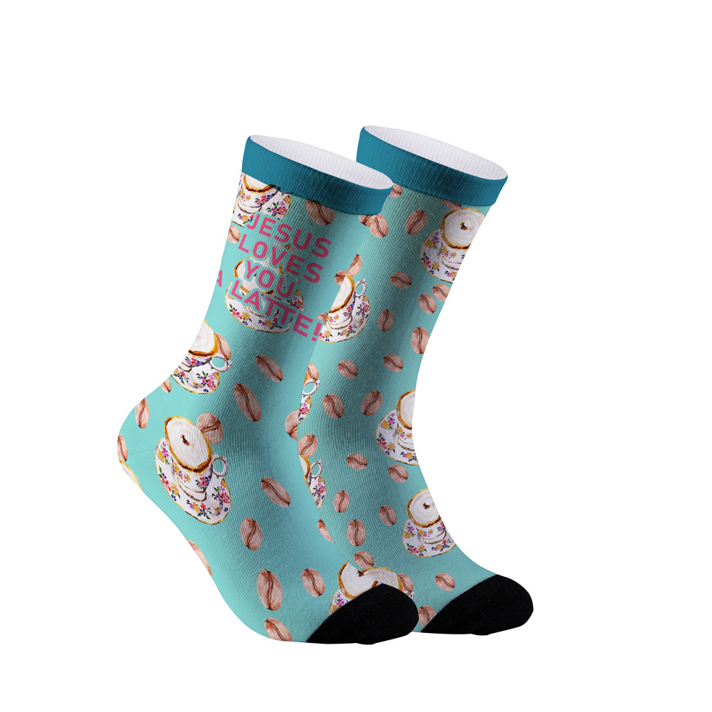 Jesus Love You A Latte Christian Socks