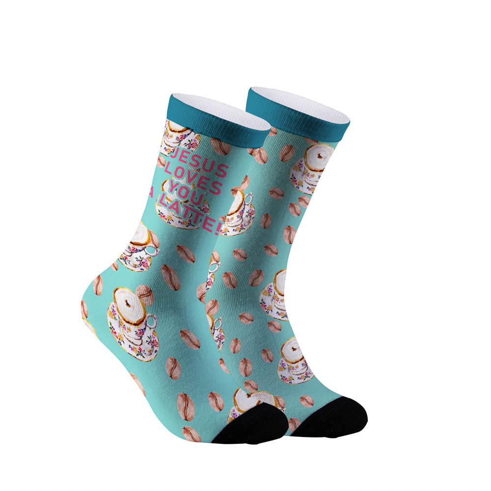 Jesus Love You A Latte Christian Socks