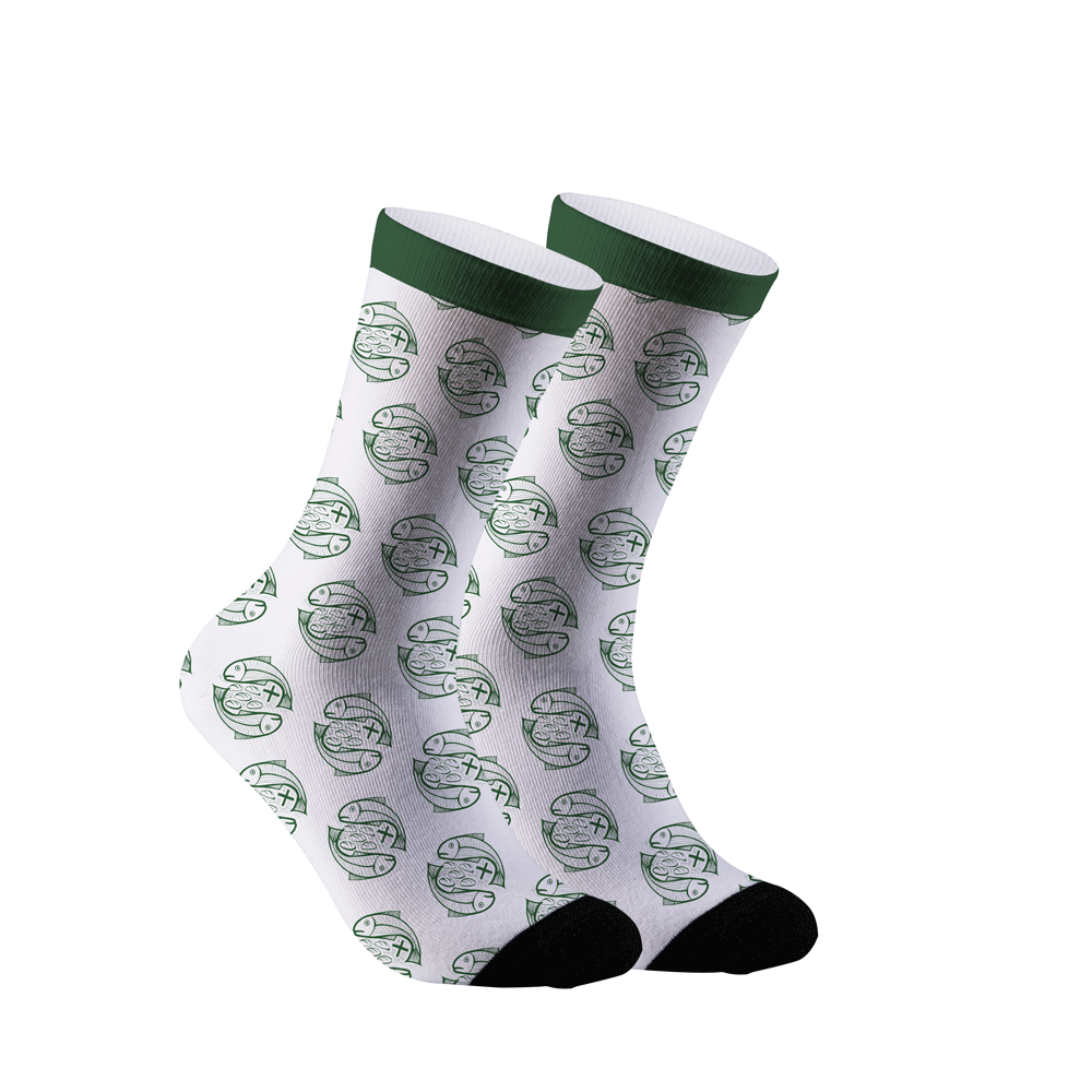 Fish And Bread Christian Socks