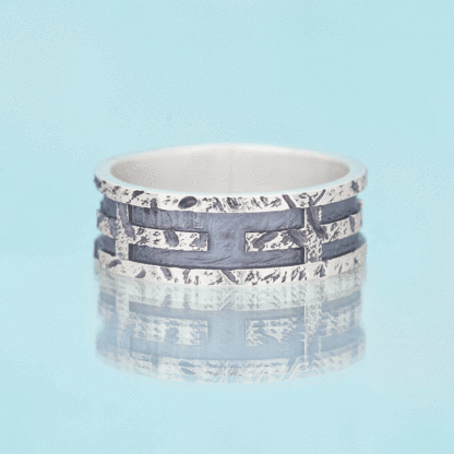 Rustic Cross Ring Christian Sterling Silver Band Ring