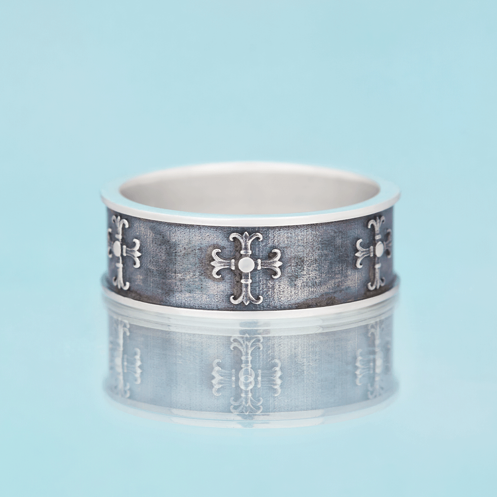 Cross Ring Christian Sterling Silver Band Ring
