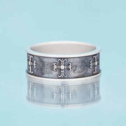 Cross Ring Christian Sterling Silver Band Ring