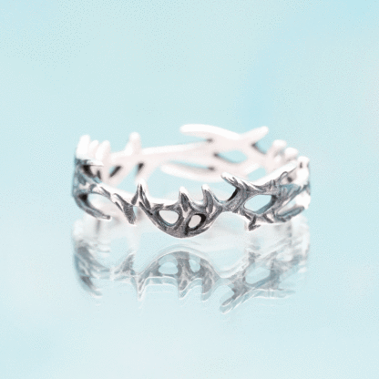 Crown of Thorns Christian Sterling Silver Band Ring