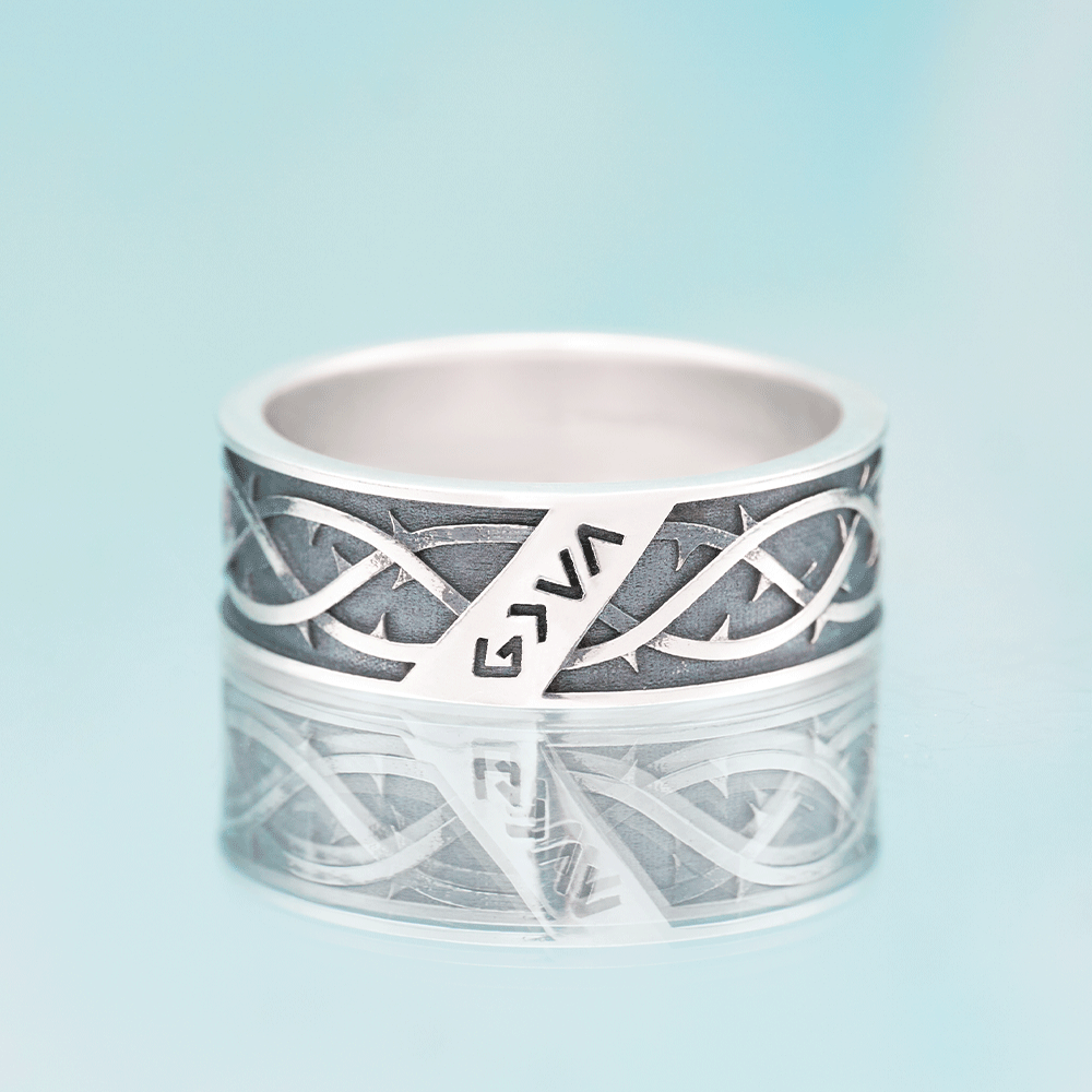 Crown of Thorns Christian Sterling Silver Band Ring