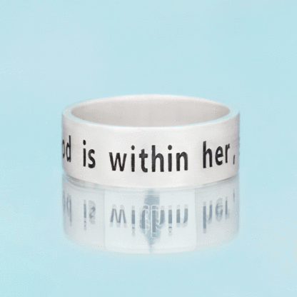 God is within Her - Bible Verse Psalm 46:5 Sterling Silver Band Ring