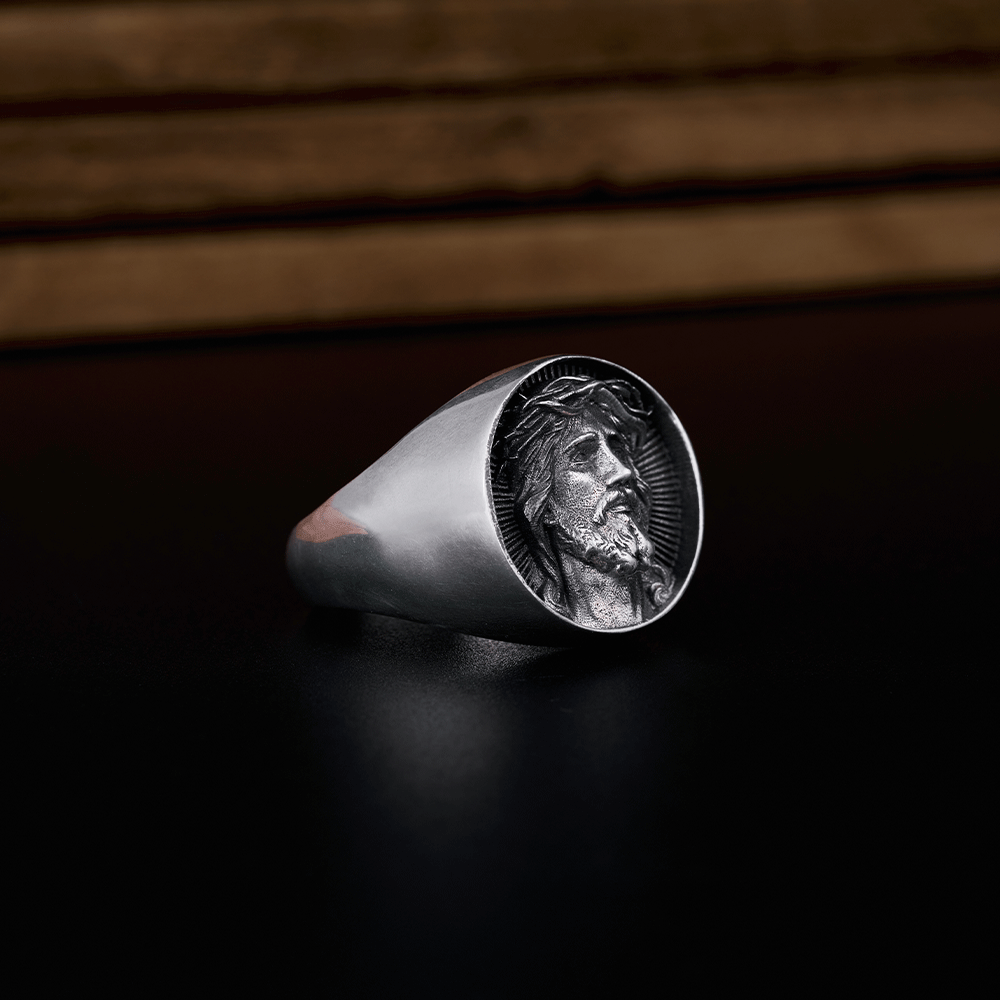 Jesus Christ Sterling Silver Signet Ring