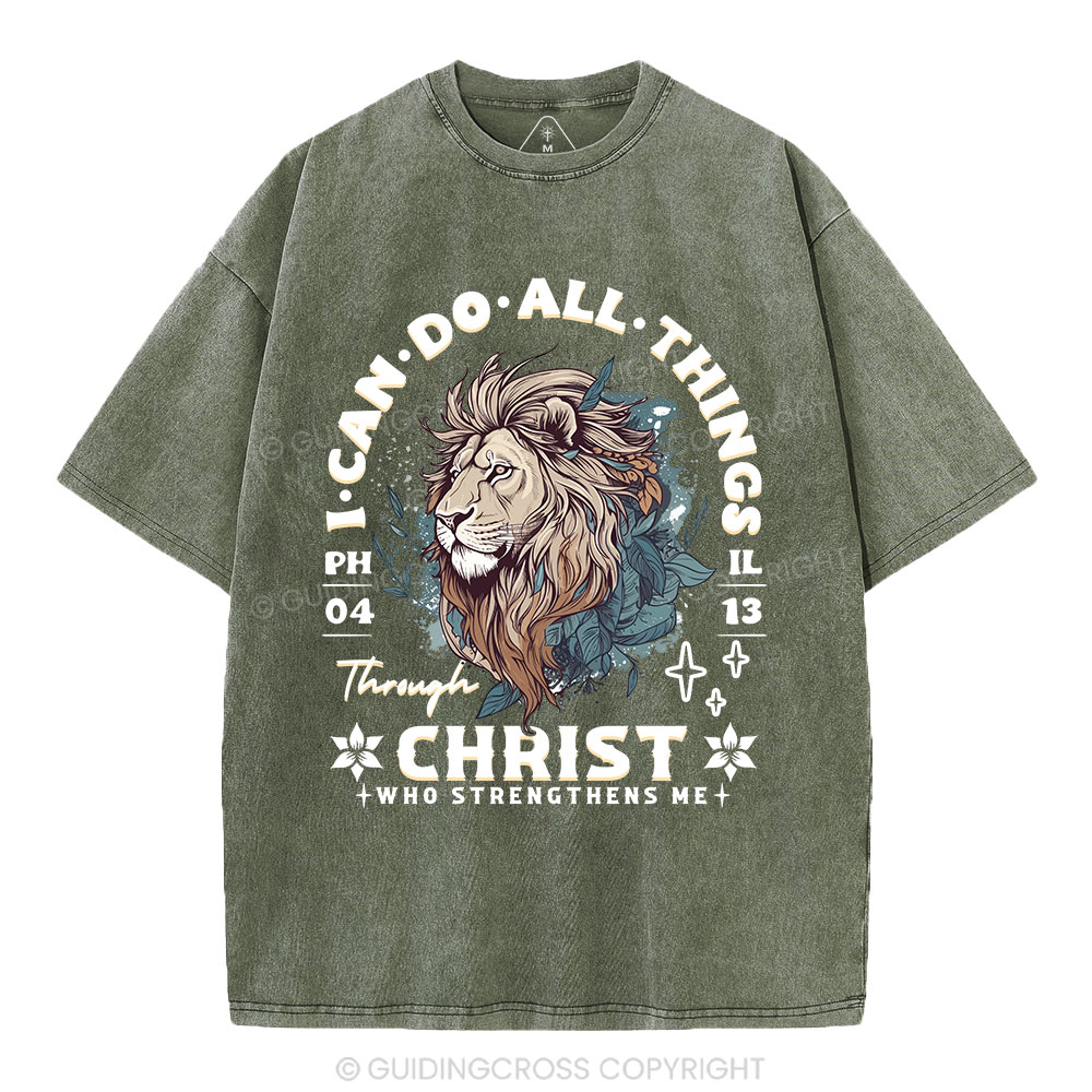 I Can Do All Things Through Christ Christian Washed T-Shirt
