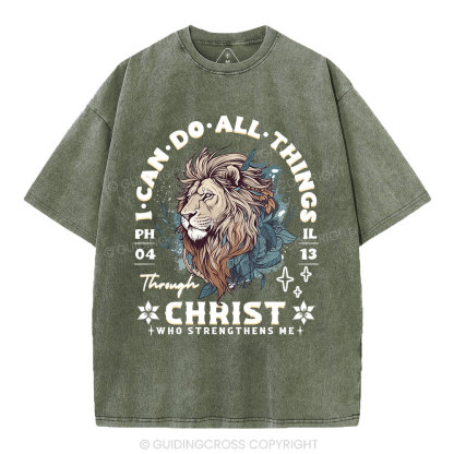 I Can Do All Things Through Christ Christian Washed T-Shirt