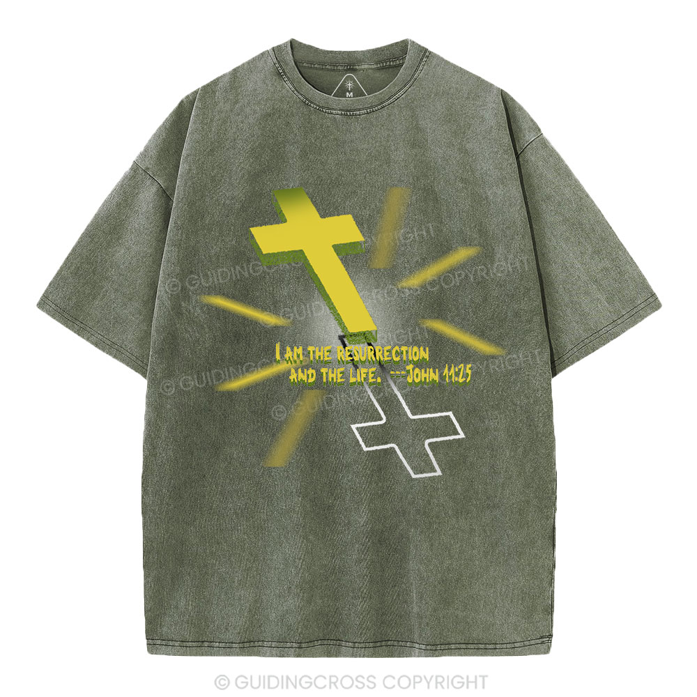 I Am The Resurrection Christian Washed T-Shirt