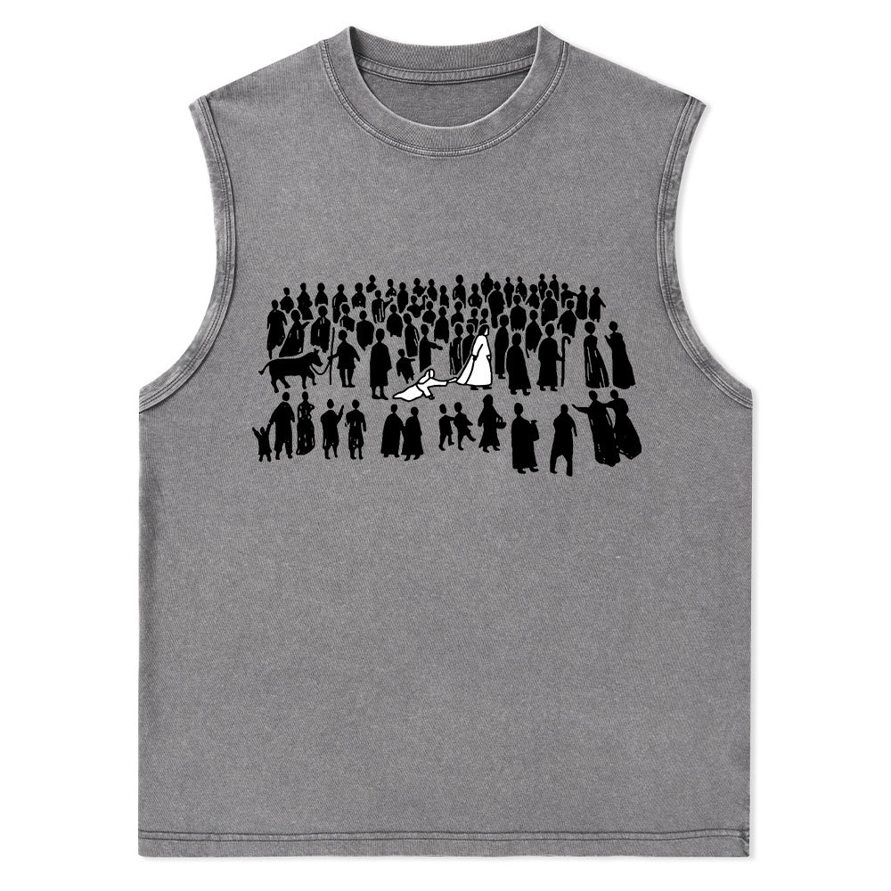 By His Wounds Christian Washed sleeveless Tee