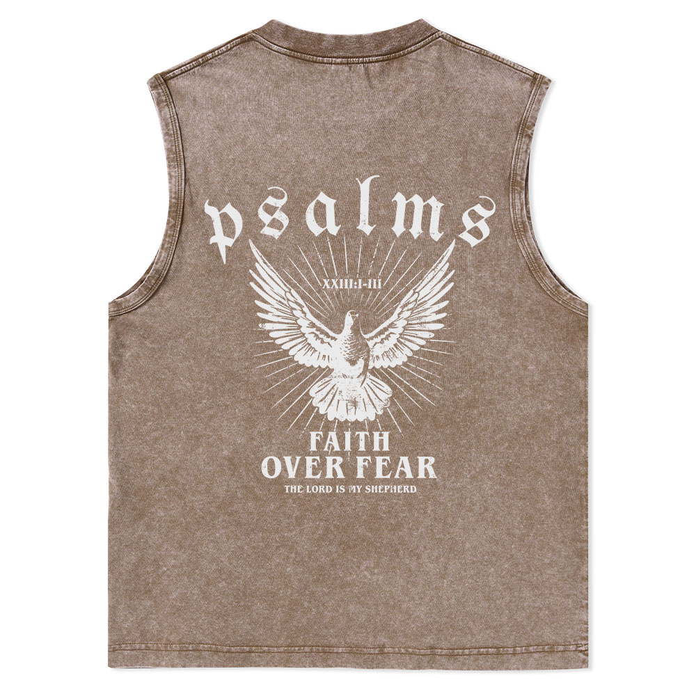 Faith Over Fear Christian Washed sleeveless Tee