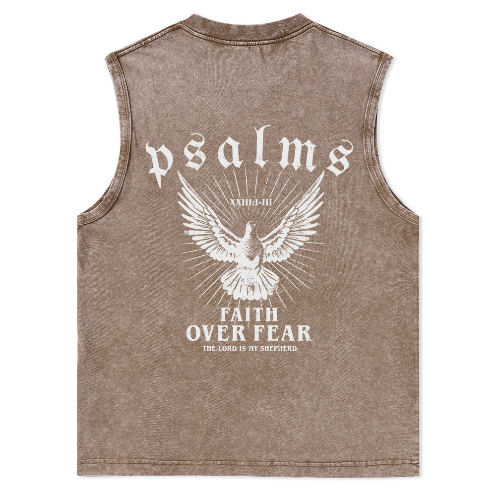 Faith Over Fear Christian Washed sleeveless Tee