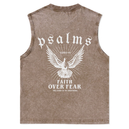 Faith Over Fear Christian Washed sleeveless Tee