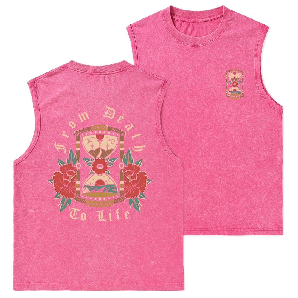 From Death To Life Christian Washed sleeveless Tee